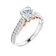 White & rose gold, diamond accented engagement ring