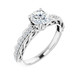 White gold braided diamond accented engagement ring