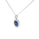 Oval Halo Blue Sapphire & Diamond Pendant 