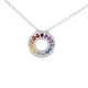 Rainbow Sapphire & Diamond Circle Pendant