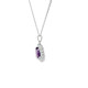 Sterling Silver Imitation Amethyst & Cubic Zircon Necklace