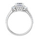 3-Stone Emerald Cut Diamond Accent Engagement Ring