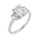 3-Stone Emerald Cut Diamond Accent Engagement Ring