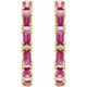 14K Natural Ruby & 1/4 CTW Natural Diamond Hoop Earrings