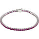 14K White Lab-Grown Ruby Line 7.25" Bracelet