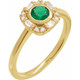 14K Natural Emerald & 1/6 CTW Natural Diamond Ring