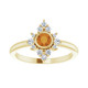 Citrine & Diamond Halo Ring 