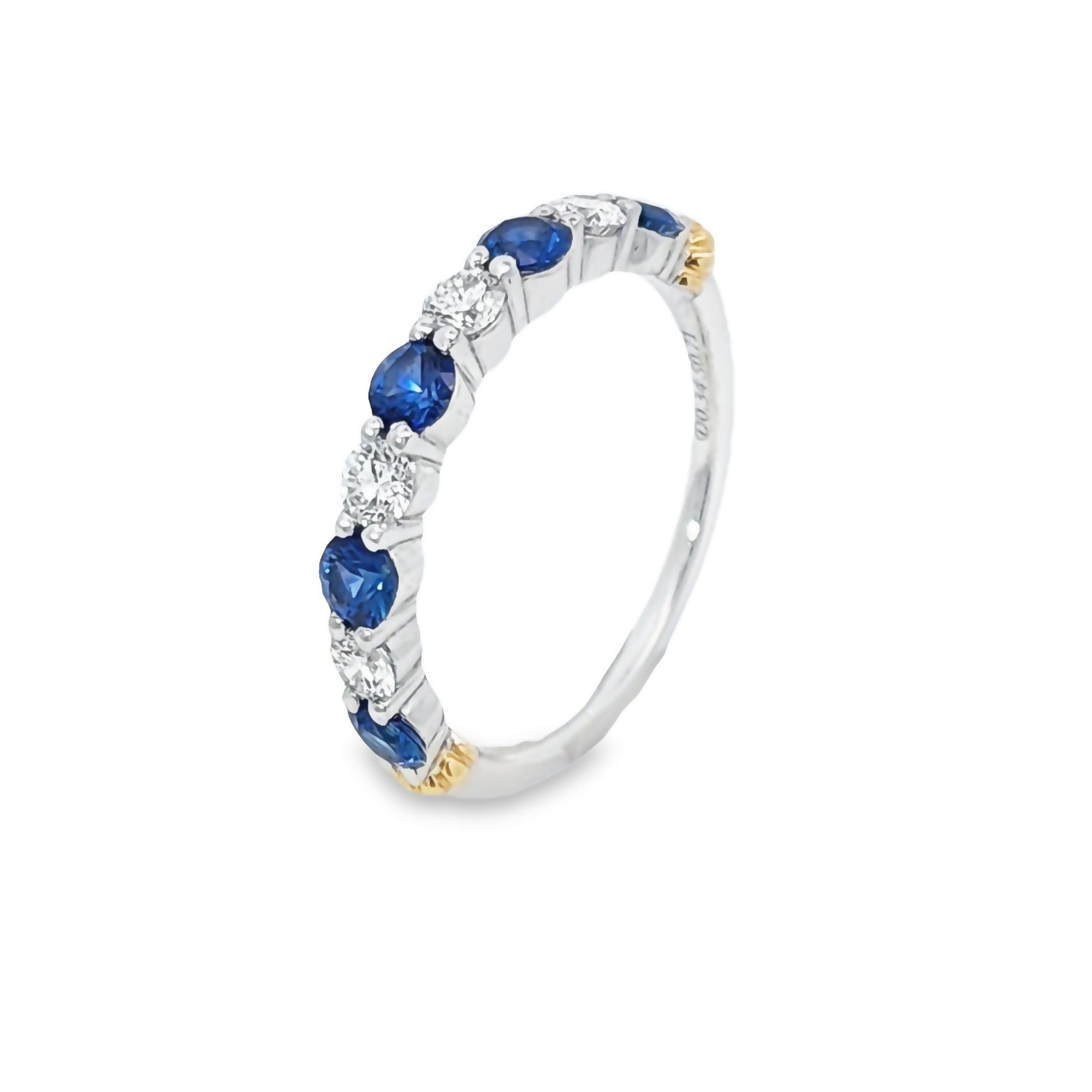 Sapphire & Diamond Two-Tone Ring - Princess Jewelry
