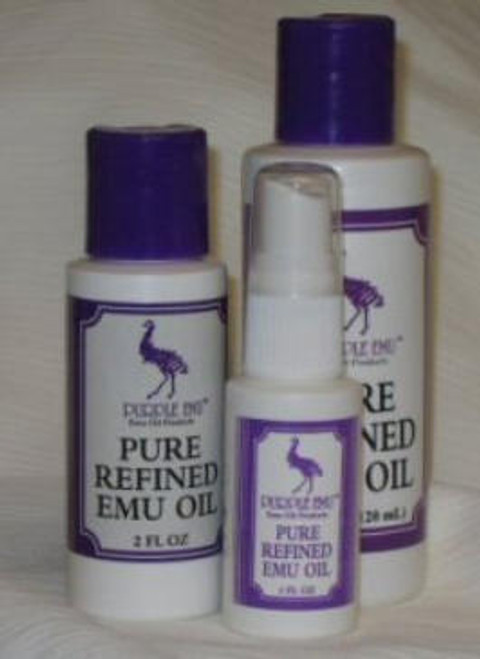 A deep penetrating, non-irritating, highly moisturizing, 100% natural nutritional supplement for your skin. Emu oil contains oleic acid, which reduces inflamma-tion. Omega 6 and Omega 3, esential fatty acids, are also found in Emu oil and are well known to support the nutritional needs of your skin.
