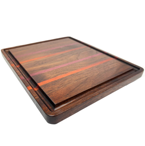 Handmade Cutting & Charcuterie Board - Purple Heart, Padauk, Walnut