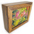 Miniature Acrylic Painting Pink Wildflower with Exotic Zebra Hardwood Frame.