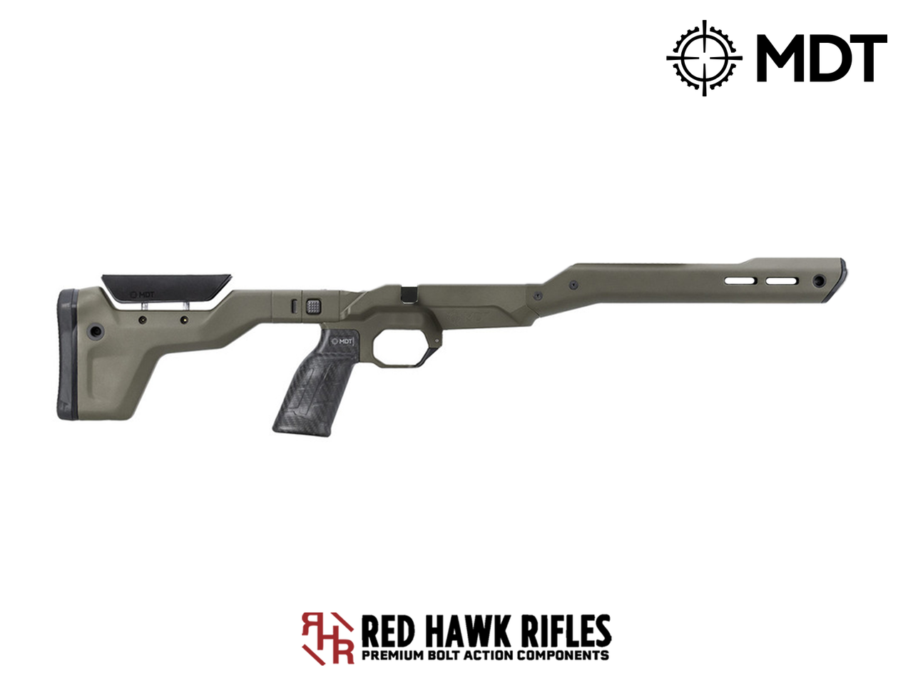 MDT HNT26 Lightweight Chassis | Tikka T3 Short Action | Red Hawk
