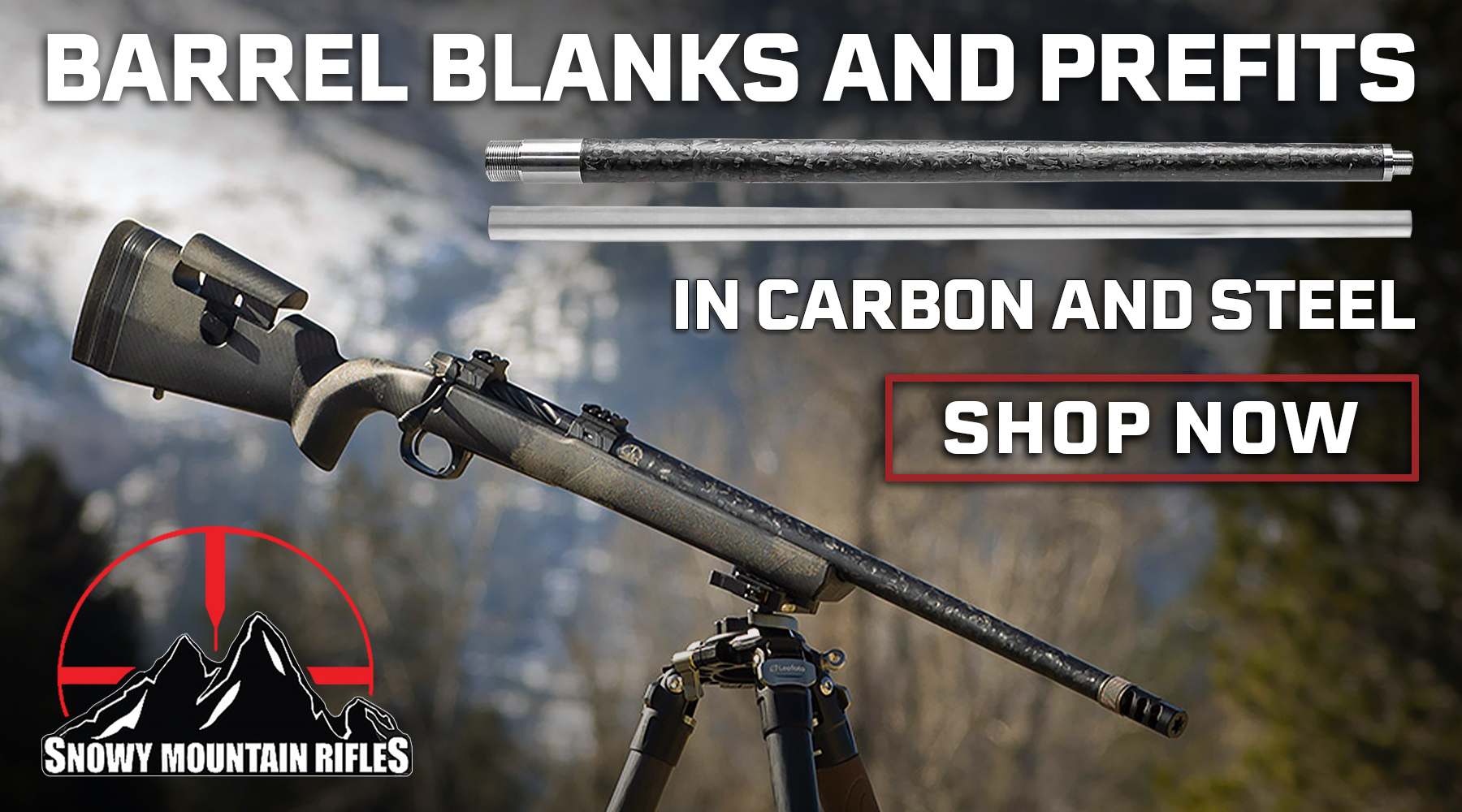 Snowy Mountain bolt action barrel blanks and prefits for sale at Red Hawk Rifles!