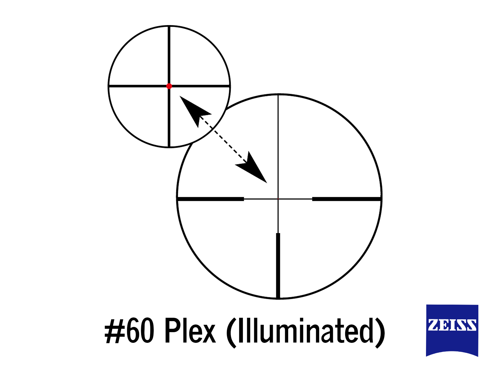 Zeiss Optics #60 Plex Illuminated Reticle for Zeiss Conquest V4 6-24x50 Riflescope