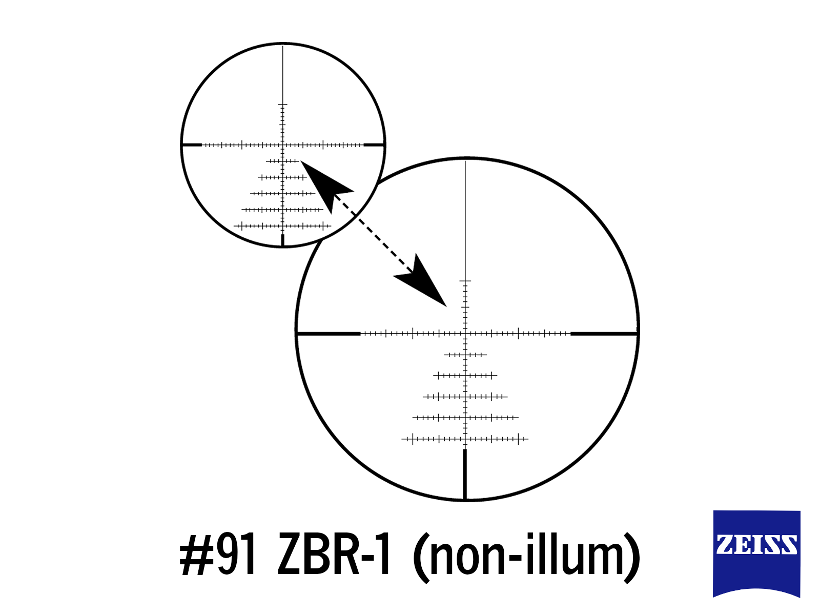 Zeiss #91 ZBR-1 Reticle for Zeiss Conquest 5-30x50 Riflescopes