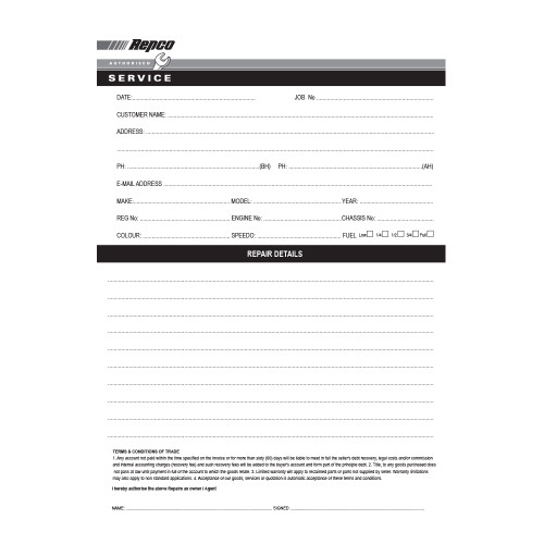 A5 Job Card