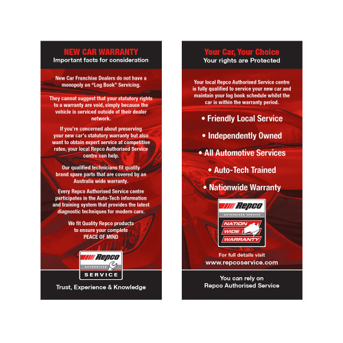 New Car Warranty Slips