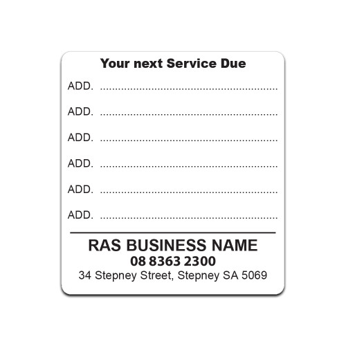 Warranty Label 2 - Service Lines