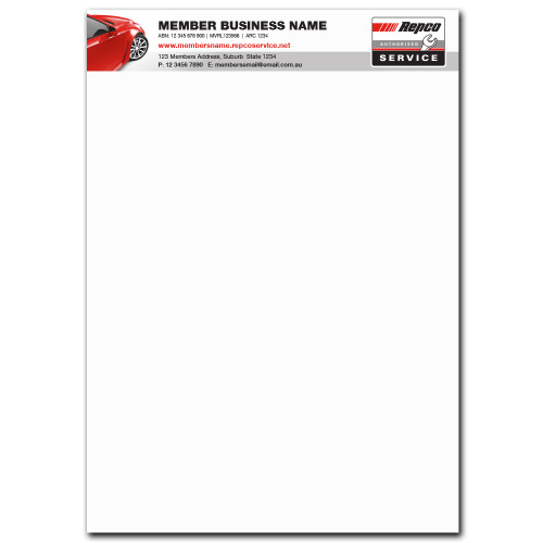 A4 Sheets Red Car