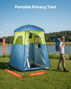 Camping Shower Tent, 1 Room, Portable Privacy Tent Changing Room with Shower Bag, Ground Stakes, Ro E415-SRZPZZSLYDL6PVAEM001V0
