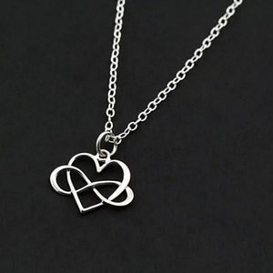 Admiration Heart And Infinity Rhodium Pendant With Chain F369-462982532