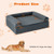 Orthopedic Dog Bed Memory Foam Pet Bed with Headrest for Large Dogs-Grey - Color: Gray D681-PU10031GR