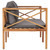 Patio Bench with Gray Cushions Solid Wood Teak A949-49372