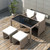 5 Piece Patio Dining Set with Cushions Poly Rattan Beige A949-42555