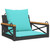 Swing Bench with Cushions Black 24.8"x24.4"x15.7" Poly Rattan A949-368178