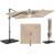 10 FT Cantilever Patio Umbrella with 32 Solar LED Lights and 220 LBS Base-Beige B593-NP13285+NP12183