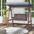 2-Person Porch Swing with Fir Wood Stand and Tilt Canopy-Brown B593-GT4243+