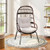 Patio Wicker Egg Chair Outdoor Rattan Lounge Basket with Seat and Back Cushions-Brown B593-HW74153