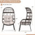 Patio Wicker Egg Chair Outdoor Rattan Lounge Basket with Seat and Back Cushions-Brown B593-HW74153