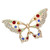LO2907 - Flash Rose Gold White Metal Brooches with Top Grade Crystal  in Multi Color A874-LO2907