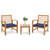 3 Pieces Outdoor Furniture Set with Soft Seat Cushions-Navy - Color: Navy D681-HW72089NY