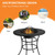 31.5 Inch Patio Fire Pit Dining Table With Cooking BBQ Grate - Color: Black D681-NP10257