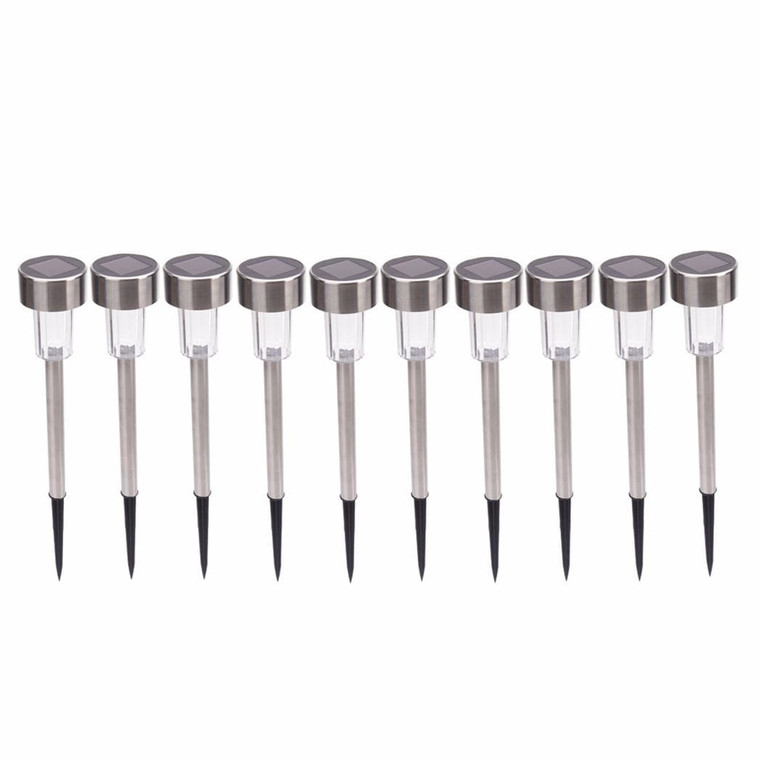 10pcs 5W High Brightness Solar Power LED Lawn Lamps with Lampshades White & Silver T575-S0671297931