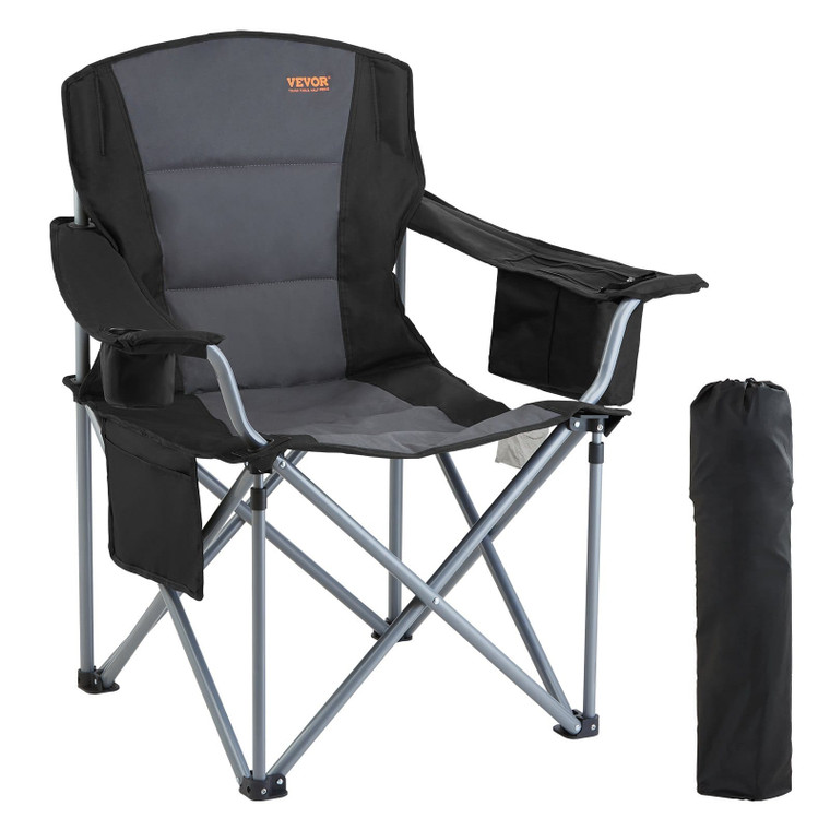 Camping Folding Chair for Adults, Portable Heavy Duty Outdoor Quad Lumbar Back Padded Arm Chairs wi E415-HWZDYCY450LBSFODNV0