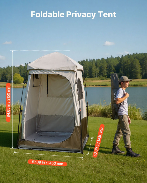 Camping Shower Tent, 1 Room, Foldable Privacy Tent Changing Room with Ground Stakes, Ropes, Carry B E415-SRZPZDSWPJL5U6JTO001V0