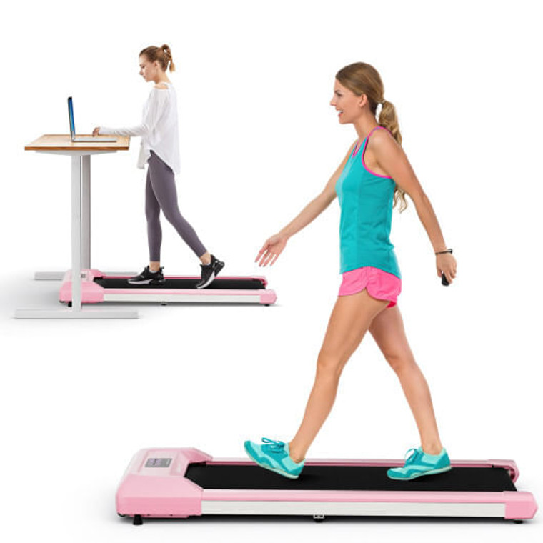 2.25 HP Walking Pad with LED Display and Remote Control-Pink - Color: Pink D681-SP38135US-PI