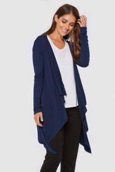 Bamboo Body Waterfall Cardigan - Navy