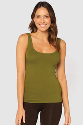 Bamboo Body Bamboo Scoop Singlet - Cardamom