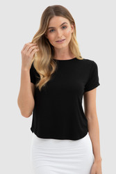 Bamboo Body Shorter Tee - Black