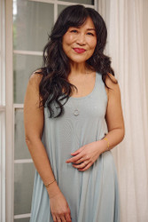 Bamboo Body Swing Dress - Steel blue