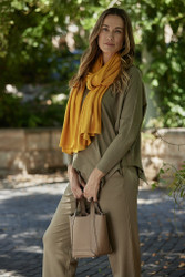 Bamboo Body Lightweight Bamboo Cashmere Wool Travel Wrap - Mustard