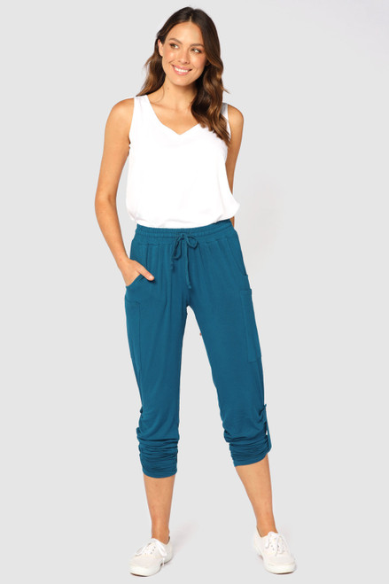 Bamboo Body Pocket Pants - Dark-Teal