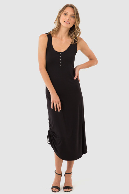 Bamboo Body Henley Tank Dress - Black