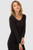 Bamboo Body Long Sleeve Ruched Tee - Black