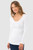 Bamboo Body Long Sleeve Ruched Tee - White