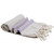Linen Turkish Towel -  Natural Colour with Lilac Stripes